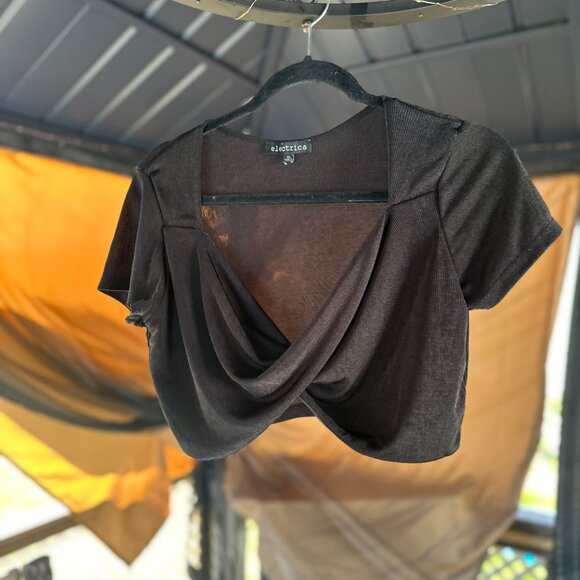 Cross-Cross Front Mini Crop Top – Size XL - Picture 2 of 8